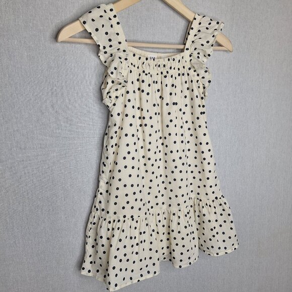 💙 Gap Kids Girls Cotton Polkadot Ruffle Straps Lined Dress Size S Preppy Cute O - Picture 4 of 9